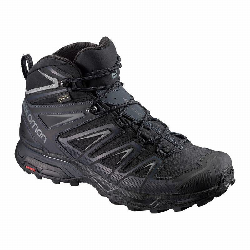 Botas De Montaña Salomon Hombre Negras - Salomon Argentina X ULTRA 3 WIDE MID GORE-TEX ,612507-JLT